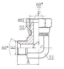 2B9 90°British pipe male thread 60°inner cone/British pipe female thread 60°outer cone Main Image